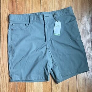Ascend Gray Flat Front Shorts Casual Style